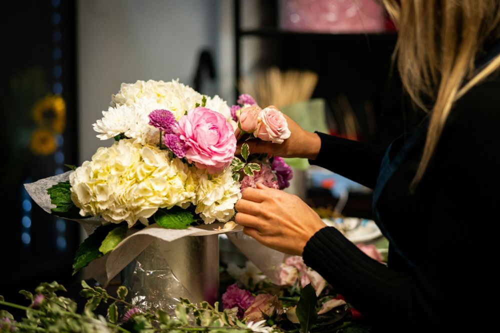 Smukke buketter fra blomsterhandler ved Struer